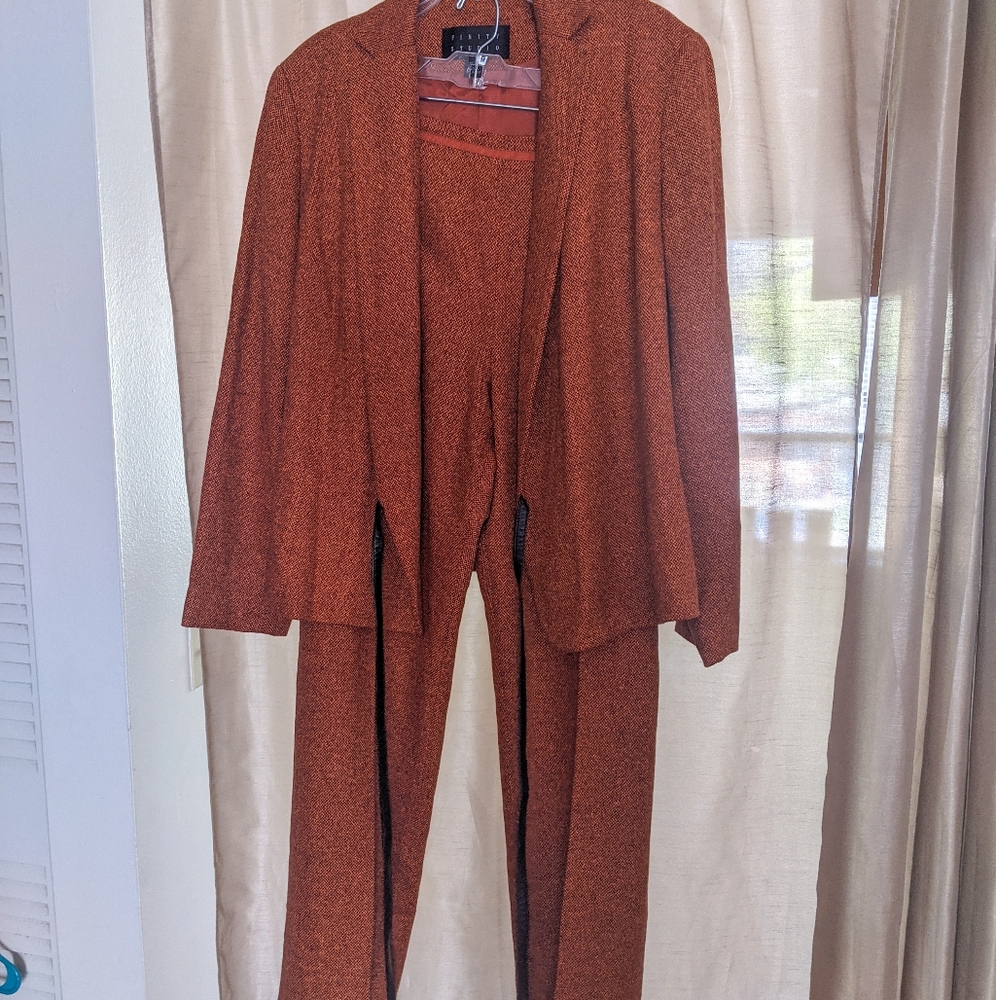 Vintage Pant suit set, beautiful burnt orange